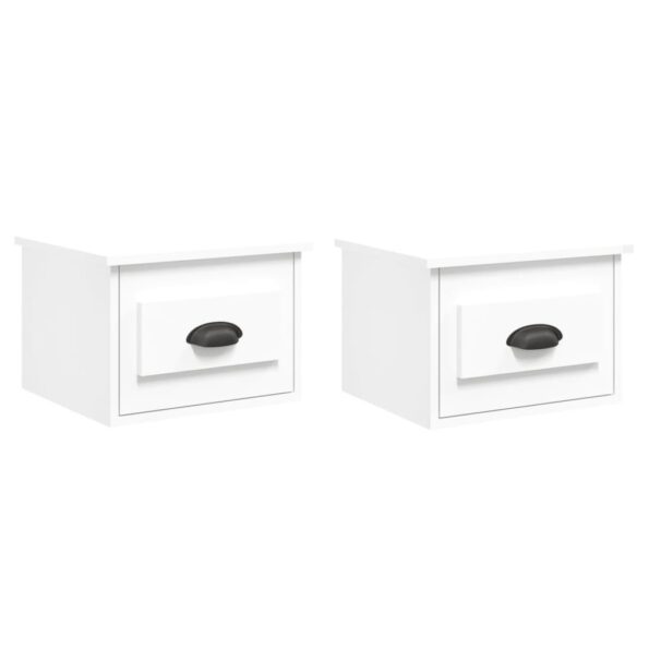 vidaXL Nástenné nočné stolíky 2 ks biele 41,5x36x28cm – Obrázok 2