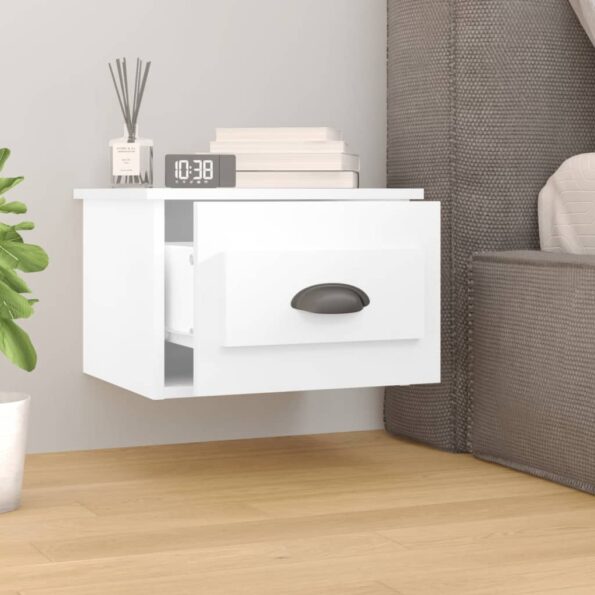 vidaXL Nástenné nočné stolíky 2 ks biele 41,5x36x28cm – Obrázok 3