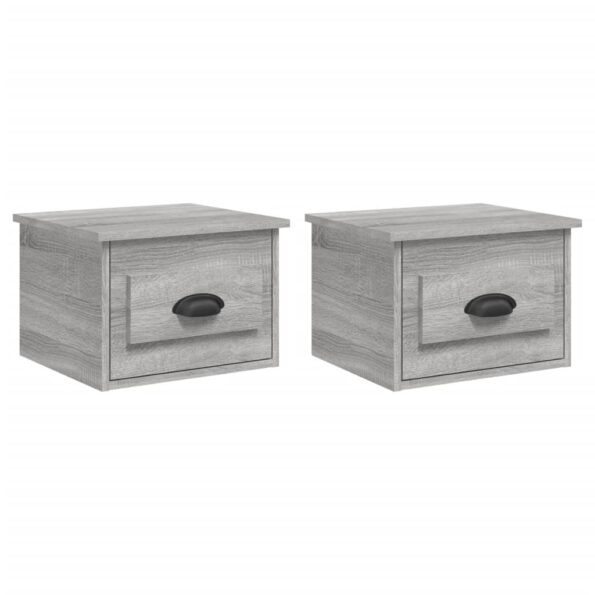 vidaXL Nástenné nočné stolíky 2 ks sivé dub sonoma 41,5x36x28cm – Obrázok 2