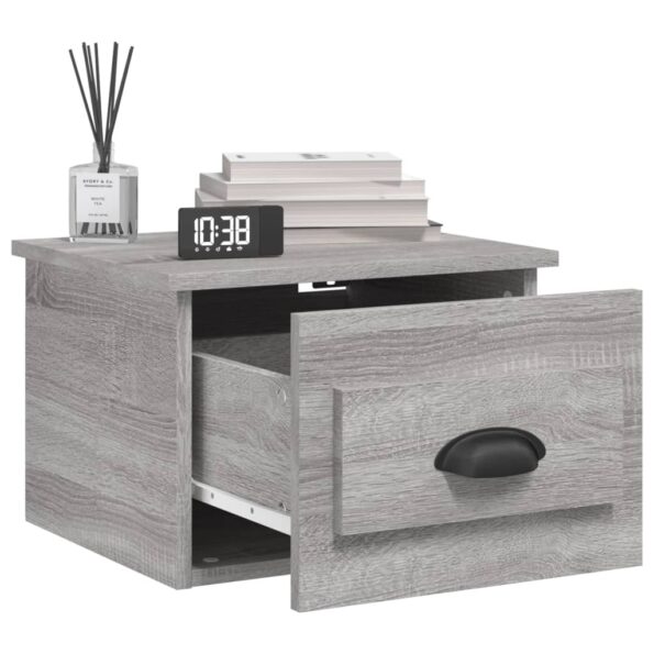 vidaXL Nástenné nočné stolíky 2 ks sivé dub sonoma 41,5x36x28cm – Obrázok 4