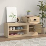 vidaXL Botník dub sonoma 100x42x60 cm kompozitné drevo – Obrázok 3