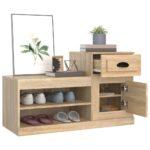vidaXL Botník dub sonoma 100x42x60 cm kompozitné drevo – Obrázok 5