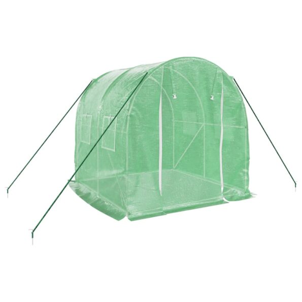 vidaXL Fóliovník s oceľovým rámom zelený 4 m² 2x2x2 m – Obrázok 3