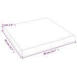 vidaXL Nástenná polica bledohnedá 40x40x(2-4) cm ošetrený masívny dub – Obrázok 4