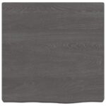 vidaXL Nástenná polica tmavohnedá 40x40x(2-4) cm ošetrený dubový masív – Obrázok 2