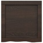vidaXL Nástenná polica tmavohnedá 40x40x(2-4) cm ošetrený dubový masív – Obrázok 5