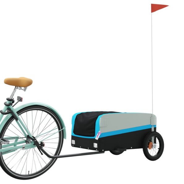 vidaXL Vozík za bicykel, čierno modrý 30 kg, železo – Obrázok 3