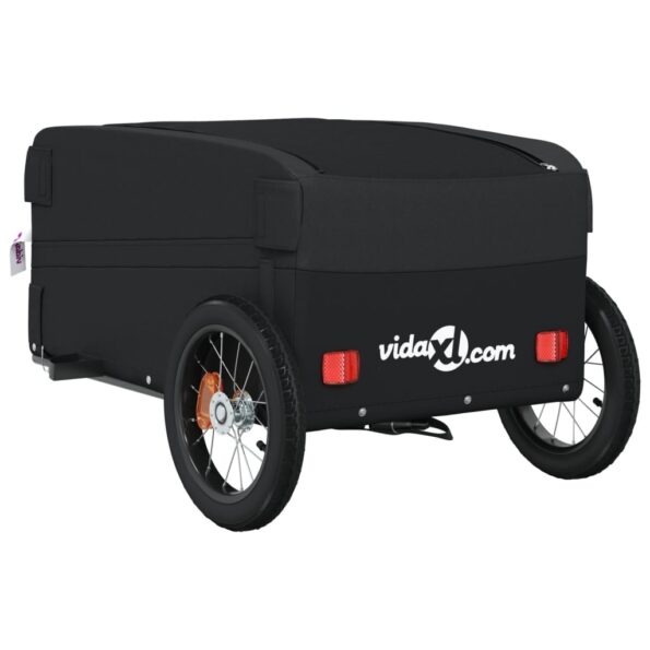 vidaXL Vozík za bicykel, čierny 30 kg, železo – Obrázok 8