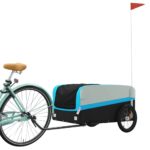 vidaXL Vozík za bicykel, čierno modrý 45 kg, železo – Obrázok 3