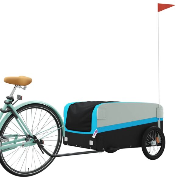 vidaXL Vozík za bicykel, čierno modrý 45 kg, železo – Obrázok 3