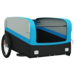 vidaXL Vozík za bicykel, čierno modrý 45 kg, železo – Obrázok 5