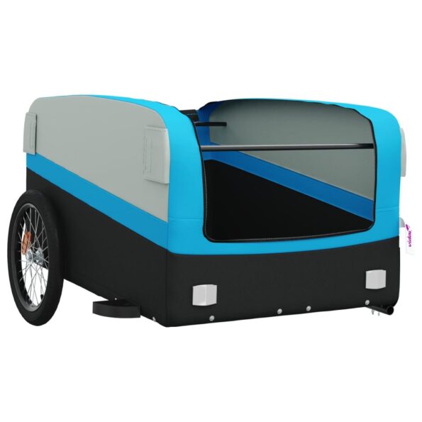 vidaXL Vozík za bicykel, čierno modrý 45 kg, železo – Obrázok 5