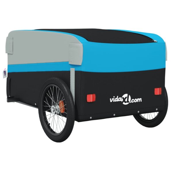 vidaXL Vozík za bicykel, čierno modrý 45 kg, železo – Obrázok 8