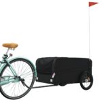 vidaXL Vozík za bicykel, čierny 45 kg, železo – Obrázok 3