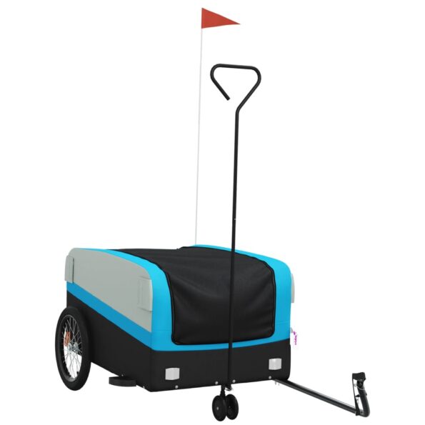 vidaXL Vozík za bicykel, čierno modrý 45 kg, železo – Obrázok 2