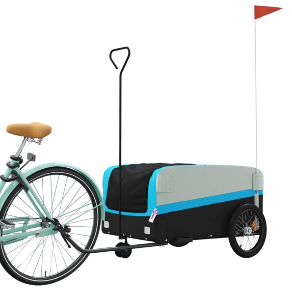 vidaXL Vozík za bicykel, čierno modrý 45 kg, železo – Obrázok 3