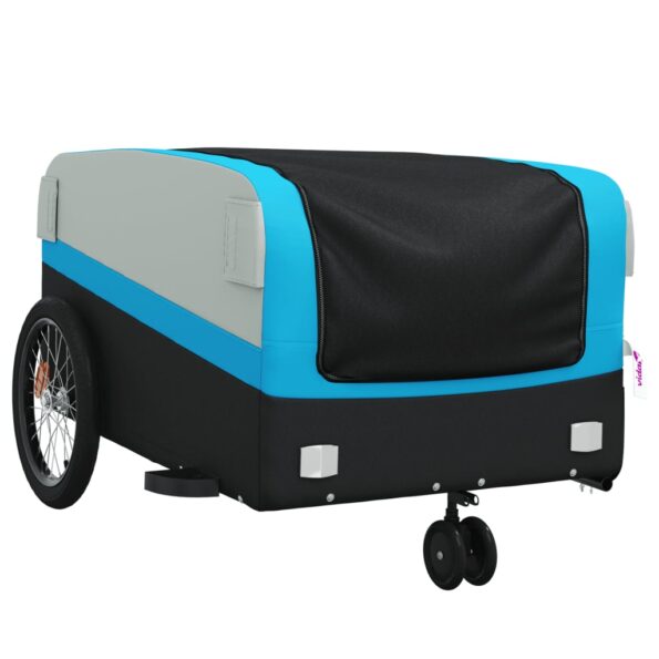 vidaXL Vozík za bicykel, čierno modrý 45 kg, železo – Obrázok 4