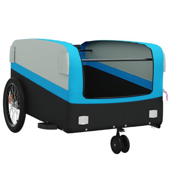 vidaXL Vozík za bicykel, čierno modrý 45 kg, železo – Obrázok 5