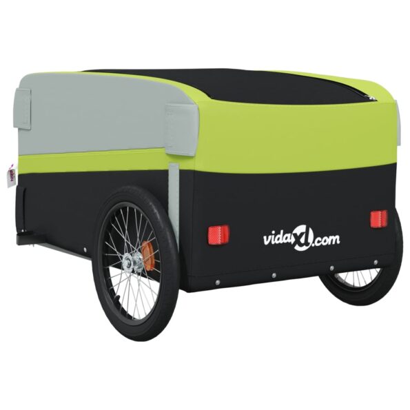 vidaXL Vozík za bicykel, čierno zelený 45 kg, železo – Obrázok 8
