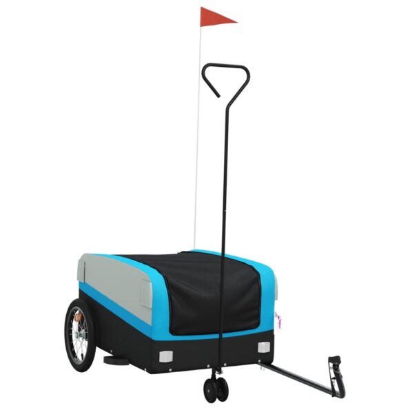vidaXL Vozík za bicykel, čierno modrý 45 kg, železo – Obrázok 2