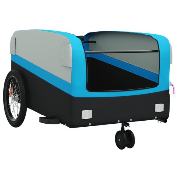vidaXL Vozík za bicykel, čierno modrý 45 kg, železo – Obrázok 5