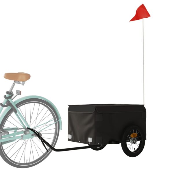 vidaXL Vozík za bicykel, čierny 30 kg, železo – Obrázok 3