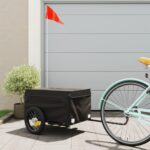 vidaXL Vozík za bicykel, čierny 30 kg, železo