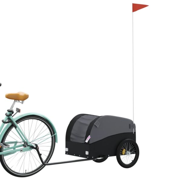 vidaXL Vozík za bicykel, čierny 30 kg, železo – Obrázok 3