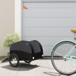 vidaXL Vozík za bicykel, čierny 30 kg, železo