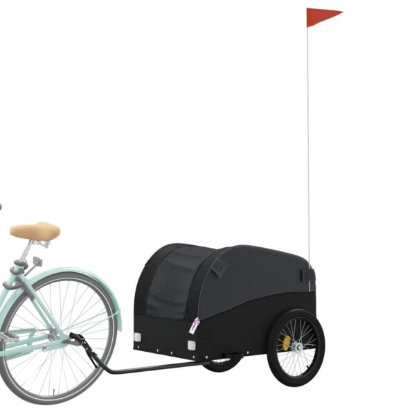 vidaXL Vozík za bicykel, čierny 45 kg, železo – Obrázok 3
