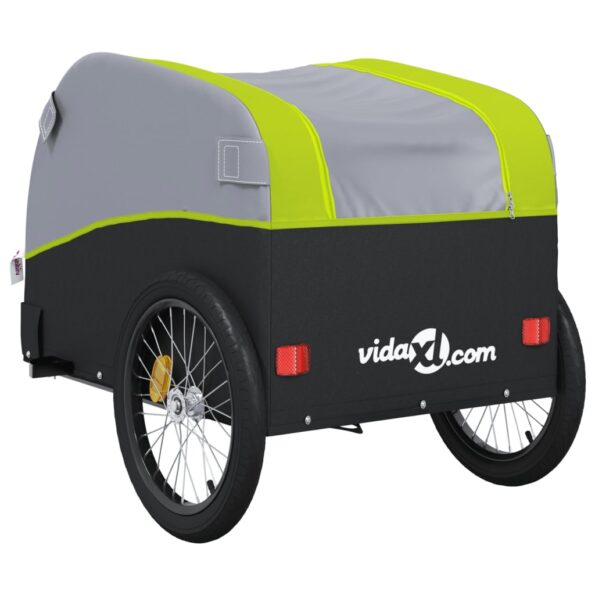 vidaXL Vozík za bicykel, čierno zelený 45 kg, železo – Obrázok 8