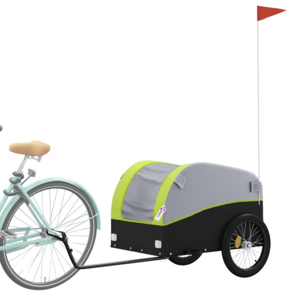 vidaXL Vozík za bicykel, čierno zelený 45 kg, železo – Obrázok 3