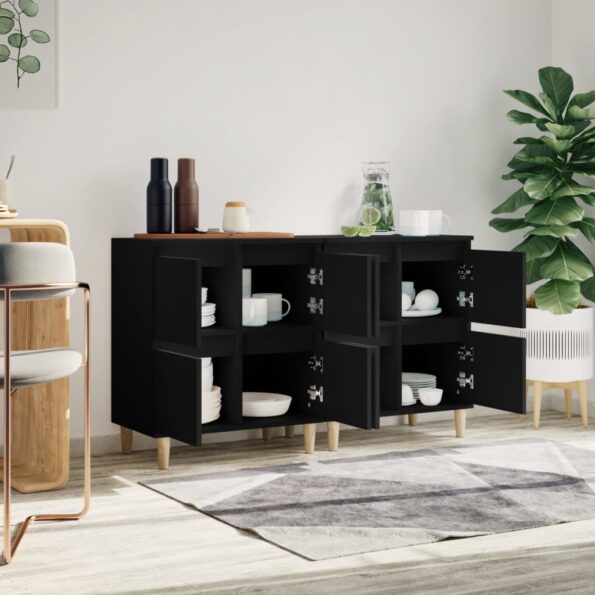 vidaXL Komody 2 ks čierne 60x35x70 cm kompozitné drevo – Obrázok 3