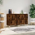 vidaXL Komody 2 ks dymový dub 60x35x70 cm kompozitné drevo