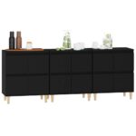 vidaXL Komody 3 ks čierne 60x35x70 cm kompozitné drevo – Obrázok 4