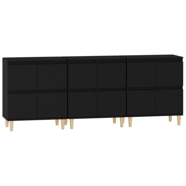 vidaXL Komody 3 ks čierne 60x35x70 cm kompozitné drevo – Obrázok 6