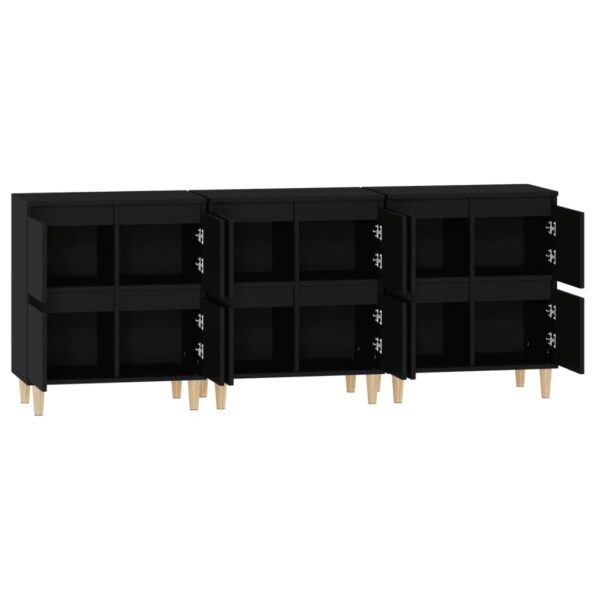 vidaXL Komody 3 ks čierne 60x35x70 cm kompozitné drevo – Obrázok 7