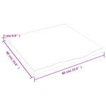 vidaXL Kúpeľňová doska bledohnedá 60x60x2 cm ošetrený masív – Obrázok 6