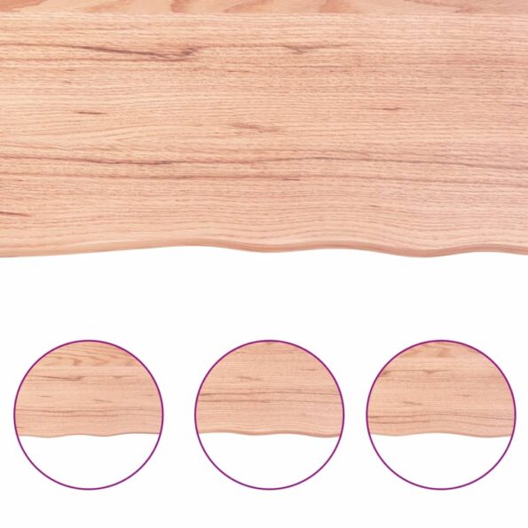 vidaXL Kúpeľňová doska bledohnedá 80x30x(2-6) cm ošetrený masív – Obrázok 7