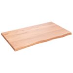 vidaXL Kúpeľňová doska bledohnedá 100x60x(2-4) cm ošetrený masív – Obrázok 2