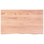 vidaXL Kúpeľňová doska bledohnedá 100x60x(2-4) cm ošetrený masív – Obrázok 3