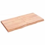 vidaXL Kúpeľňová doska bledohnedá 120x60x(2-6) cm ošetrený masív – Obrázok 2