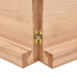 vidaXL Kúpeľňová doska bledohnedá 120x60x(2-6) cm ošetrený masív – Obrázok 4