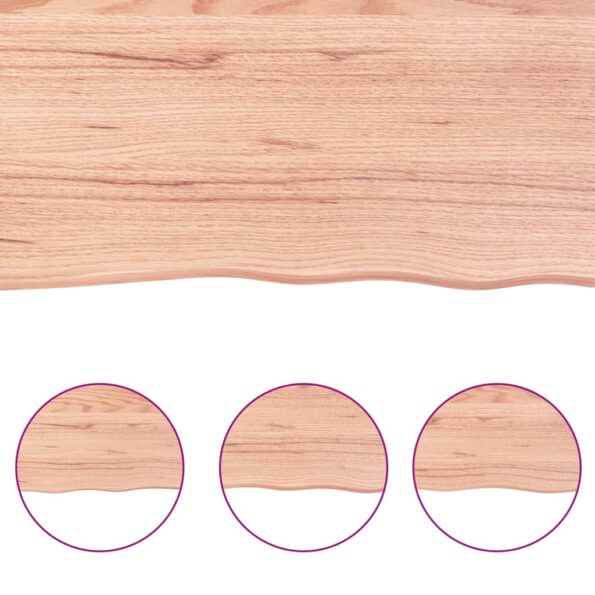 vidaXL Kúpeľňová doska bledohnedá 120x60x(2-6) cm ošetrený masív – Obrázok 8