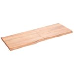 vidaXL Kúpeľňová doska bledohnedá 140x50x(2-4) cm ošetrený masív – Obrázok 2