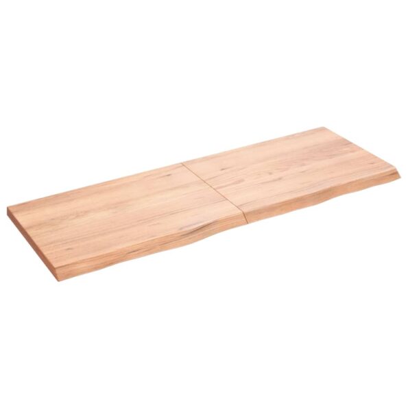 vidaXL Kúpeľňová doska bledohnedá 140x50x(2-4) cm ošetrený masív – Obrázok 2
