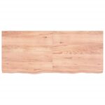 vidaXL Kúpeľňová doska bledohnedá 140x60x(2-6) cm ošetrený masív – Obrázok 3