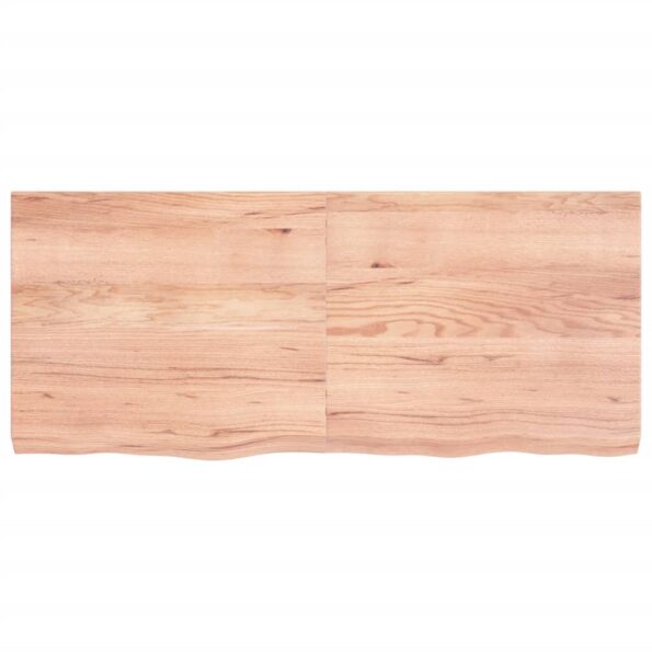 vidaXL Kúpeľňová doska bledohnedá 140x60x(2-6) cm ošetrený masív – Obrázok 3