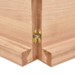 vidaXL Kúpeľňová doska bledohnedá 140x60x(2-6) cm ošetrený masív – Obrázok 4
