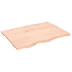 vidaXL Stolová doska 80x60x2 cm neošetrený dubový masív – Obrázok 2